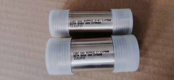 1" 75mm Copper Nickel Fittings UNS C70600 ASTM B466 Forged Nipple