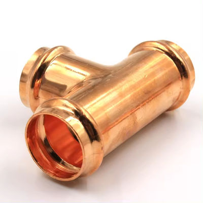 DN20 Connection Threaded Copper Nickel Equal Tee For Water Pipe Industry