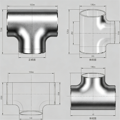 70/30 Copper Nickel Equal Tee Forged Socket Weld ASME B16.11 Class 300 High Pressure